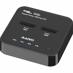 Зовнішня кишеня Maiwo клонов. для 2*NVMe M.2 SSD Key M/B+M через USB 3.1 Gen2 Type-C (K3016P)