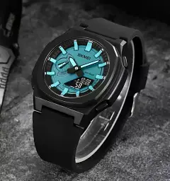 Чоловічий наручний годинник Skmei 2091 цифровий електронний спортивний Black Light Blue Black, 2091BKLTBUBK (19471) - мініатюра 4