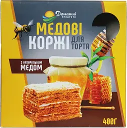 Коржі медові Домашні продукти з натуральним медом 400 г