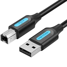 Кабель USB 2.0 AM-BM, 1.5 м, 480Mbps Printer PVC чорний Vention
