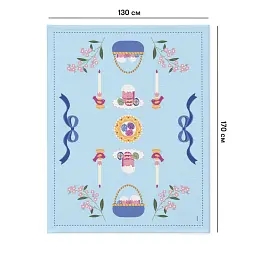 Скатертина «Великодній кошик» блакитна 130х170 - мініатюра 2