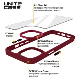 Чохол до мобільного телефона Armorstandart UNIT2 Apple iPhone 14 Marsala (ARM69943) - мініатюра 4