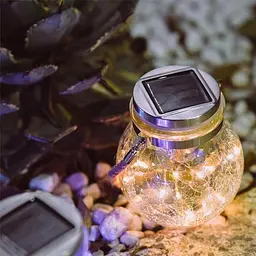 LED-світильник садовий Нічник скляний з сонячною батареєю 30LED RGB - мініатюра 7