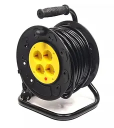 Мережевий подовжувач на котушці , 4 розетки, 25 м, Black PowerPlant teh0028199