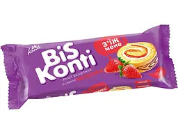 Рулет бісквітний КОНТІ 150г BiSKonti зі смаком полуниці