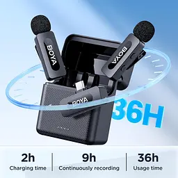 Бездротові петличні мікрофони BOYA BY-V30 USB-C (2 шт), 100 м, шумозаглушення, 36 год - мініатюра 8