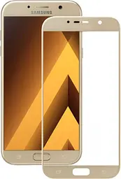 Захисне скло Veron Silk Printing 3D Samsung Galaxy A7 2017 A720 gold - мініатюра 2
