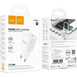 Мережевий зарядний пристрій Hoco C146A Charm PD20W White (6942007630245) [173053] - мініатюра 7