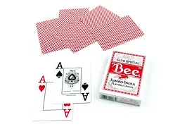 Карти гральні United States Playing Card Company Bee Jumbo Index (red) (BeJIRB-1) - мініатюра 3