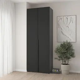 Шафа для одягу з полицями С-9.1 Антрацит/Чорний Idea