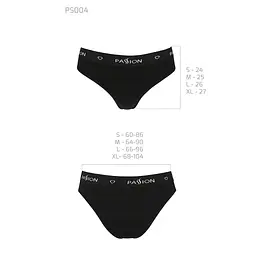 Трусики-сліпи з бавовни та еластаном Passion PS004 PANTIES S, black - мініатюра 6