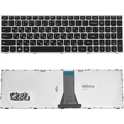 Клавіатура для ноутбука LENOVO (G50-30 G50-45 G50-70 Z50-70 Z50-75 Flex 2-15) rus чорний сріблястий frame
