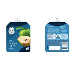 Дитяче пюре Gerber Pouch Яблуко і груша, 90 г (7613036345507) - мініатюра 3