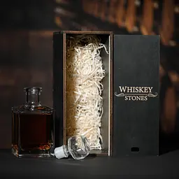 Подарунковий набір віскі Whiskey Stones №11 графин Pasabahce в дерев'яному пеналі - мініатюра 5