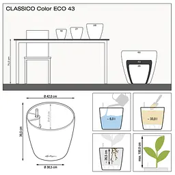 Вазон Lechuza Classico Color Eco 43 темно сірий (18945) - мініатюра 13