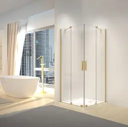 Душова кабіна Rea Montana 80x80 brushed gold REA-K6695 - мініатюра 2