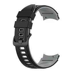 Ремінець для Samsung Galaxy Watch 6 - чорно-сірий ширина кріплення 20мм силікон Watchbands Ricco (W19-5WB695511196) - мініатюра 2