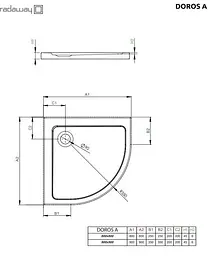 Душовий піддон Radaway Doros A 80x80 SDRA8080-01 - мініатюра 2