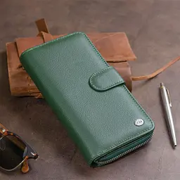 Вертикальний місткий гаманець зі шкіри унісекс ST Leather 19х9,5х2,5 см acs0029706 - мініатюра 9