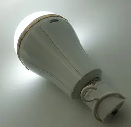 Світлодіодна LED-лампа акумуляторна 3600 mAh (знімні 3 × 18650) автономна аварійна 15 W лампочка з кнопкою вимикачем цоколь E27 - мініатюра 3