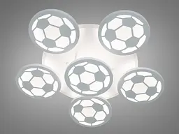Люстра стельова LED Diasha 8065/5+1WH, 105W, 3200K-6500K, білий акрил, сучасний стиль для дитячої, коридору, кафе - мініатюра 3