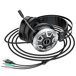 Дротова ігрова гарнітура Hoco Gaming LED headphones Hi-Res ESD05, USB, 2x3.5mm, 2m, black - мініатюра 5