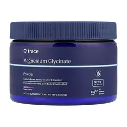 Вітамінно-мінеральний комплекс Trace Магній гліцинат, смак винограду, Magnesium Glycinate Powder, 180 гр (TMR00888)