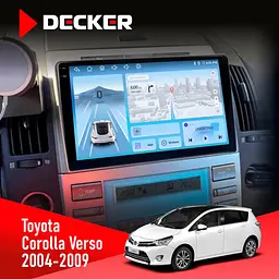 Штатна магнітола Toyota Corolla Verso 2004-2009 Decker D9-010 6x128, DSP, 4G, 2K Decker (НФ-00004820)