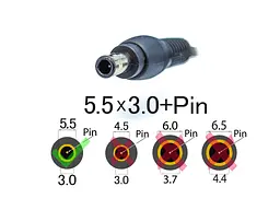Блок живлення для Samsung GT8850, GT8800, GT8750, GT8700, GT8650, GT8600, GT8100, VM7550 (19V 4.74A 90W (5.5x3.0+Pin)) High - мініатюра 2