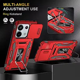 Ударостійкий чохол Camshield Army Ring для Xiaomi Poco X6 Pro Червоний / Red - мініатюра 3