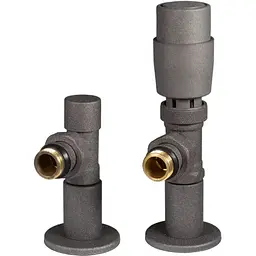 Дизайн крани радіаторні Ideale з термоголовкою 1/2”x1/2” ВЗ графіт кутові