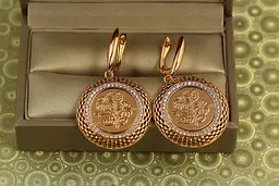 Сережки підвіски Xuping Jewelry Панно 4 см золотисті
