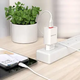 Зарядний пристрій Borofone BA20A USB білий + кабель USB to MicroUSB