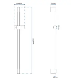 Душова стійка Rea 01 хром REA-P5982, Хром - мініатюра 2
