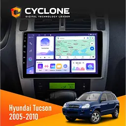 Штатна магнітола Hyundai Tucson 2005-2010 Black Cyclone C10-011 4x64, DSP Cyclone (НФ-00008782)