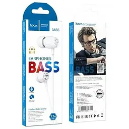 Навушники Hoco Graceful universal earphones with mic M88 чорні 6931474754714 - мініатюра 2
