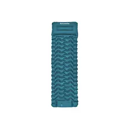 Матрац туристичний надувний одномісний Naturehike CNK2550WS019, 200х60х6.5 см, синій із вбудованою помпою для надування