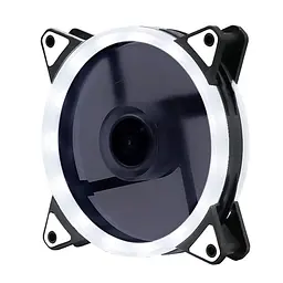 Кулер корпусной Voltronic sleeve fan 3pin + 4pin - 120мм, 12V, 1100об/мин, White, двухсторонний