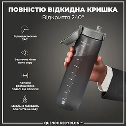 Пляшка для води ION8 1000 мл (ЕКО пляшка) BPA Free Grey (I8RF1000GRY) - мініатюра 4