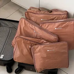 Набір з 7 нейлонових органайзерів ORGANIZE  для речей у валізу (беж) - мініатюра 2