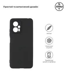 Чохол ArmorStandart Matte Slim Fit для Xiaomi Redmi Note 11T Pro/Note 11T Pro+ Camera cover Black - мініатюра 2
