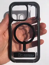 Чохол протиударний для iPhone 17 Pro (6.3") ZAGG Gear4 Rainier MagSafe KS Прозорий з підставкою Black аналог OtterBox - мініатюра 10