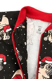 Дитячий сліп на блискавці Christmas pug з відкритими ніжками - мініатюра 2