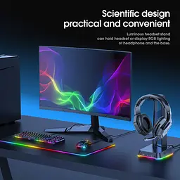 Тримач навушників Onikuma RGB Gaming ST-2 3USB AUX - мініатюра 6