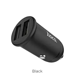 Адаптер автомобільний Hoco z30 Easy route metal mini азу авто зарядне на 2USB 3.1A чорний