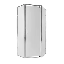 Душова кабіна Qtap Leo CRM10995-AC6 90x90 см, скло Clear, CalcLess, 6 мм без піддона, Хром, Універсальна, прозорий