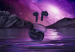 Бездротові навушники Pixus Spase, TWS, BT5.3, 80mAh, 480mAh, 6h, black UA UCRF - мініатюра 7