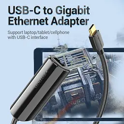 Перехідник Vention USB 3.1 Type-C Ethernet RJ45 1000Mb Gigabit чорний - мініатюра 9