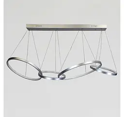Срібляста підвісна LED люстра з 4 переплетених кілець Artlight YDH2160/4CH для сучасного інтер'єру - мініатюра 2
