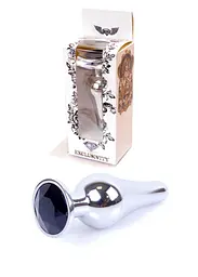 Анальна пробка - Jewellery Silver Long Plug Black
